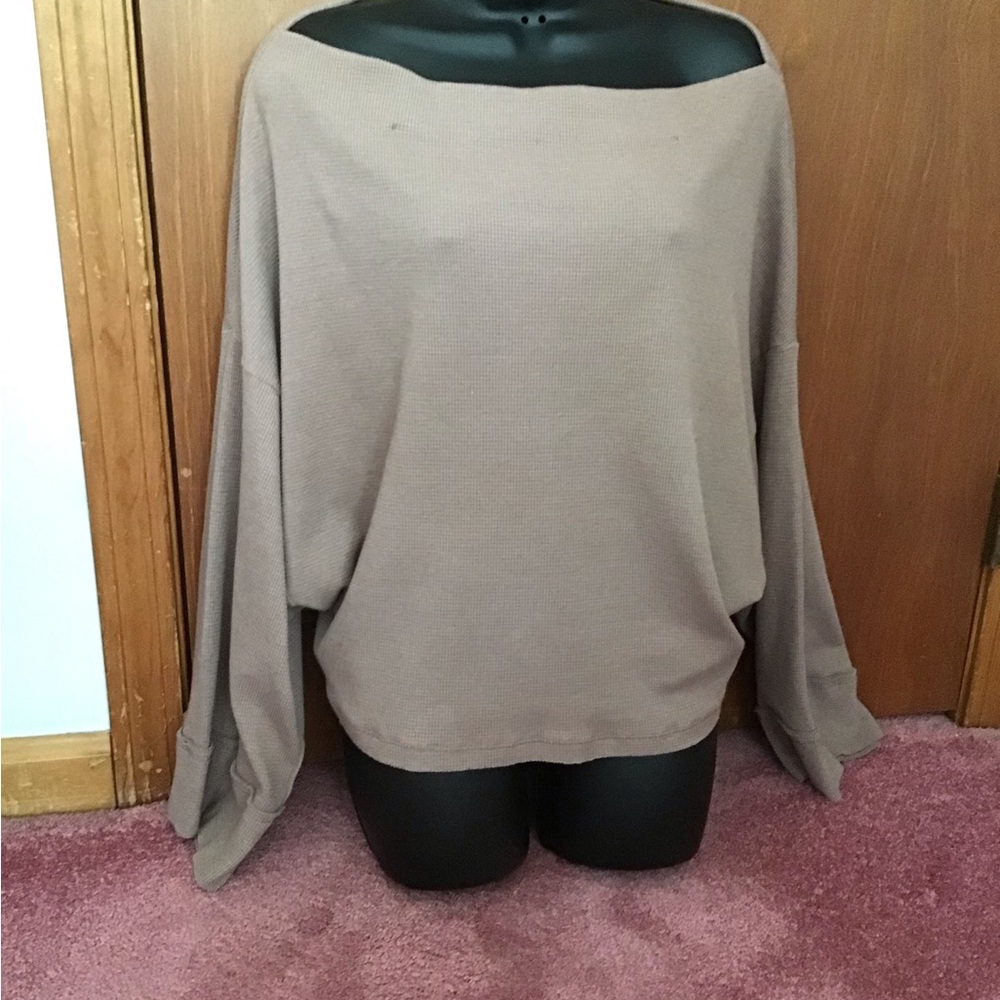 Project Social T Brown Off-the-Shoulder Sweater Relaxed Fit